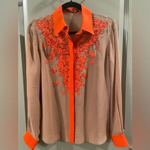 Roberto Cavalli Silk Shirt with Beading